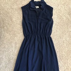 Navy blue collared dress